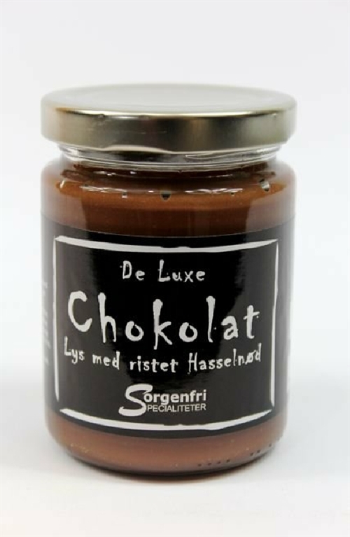Belgisk chokoladecreme, lys m. hasselnødder 235g