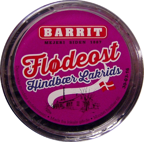 Barrit hindbær/lakrids flødeost 150g