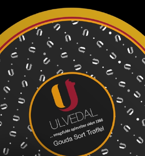 Ulvedal Gouda Sort trøffel 1/4 50+ ca 1,12 kg